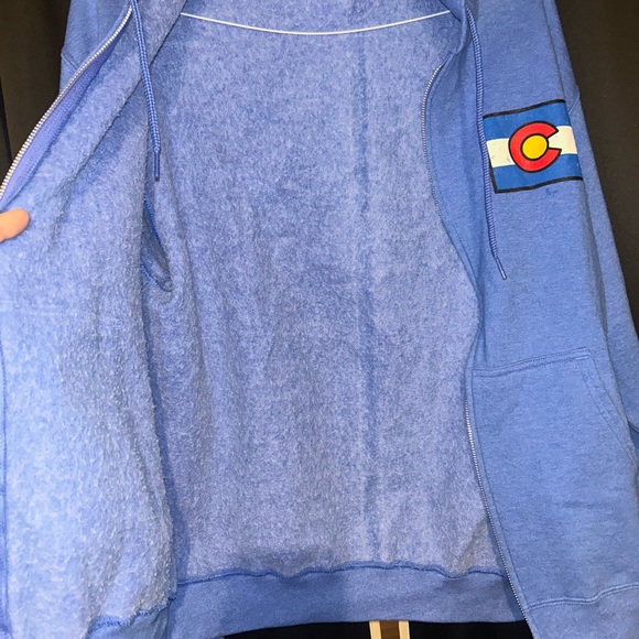 Blue Hoodie with Colorado Flag Patch - Picture 6 of 7